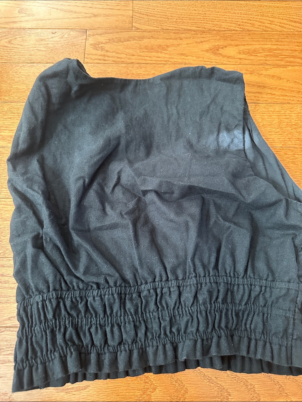 Abercrombie & Fitch Black Ruched V-Neck Crop Top - Picture 3 of 6